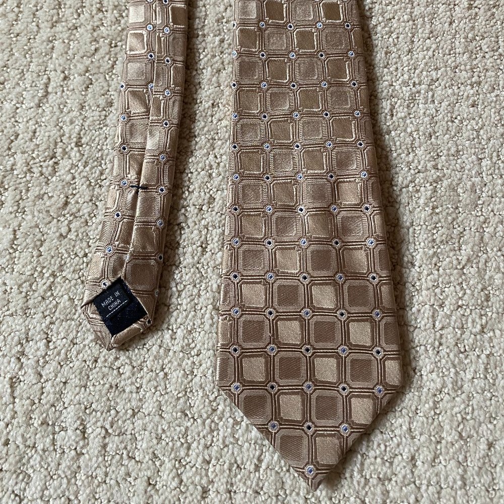 Club Room Brown Patterned Silk Tie